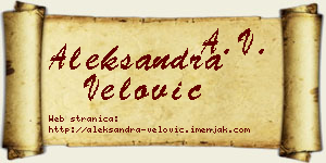 Aleksandra Velović vizit kartica